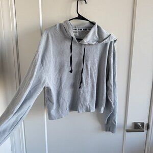 Victoria's Secret PINK waffle knit hoodie in light grey size M
